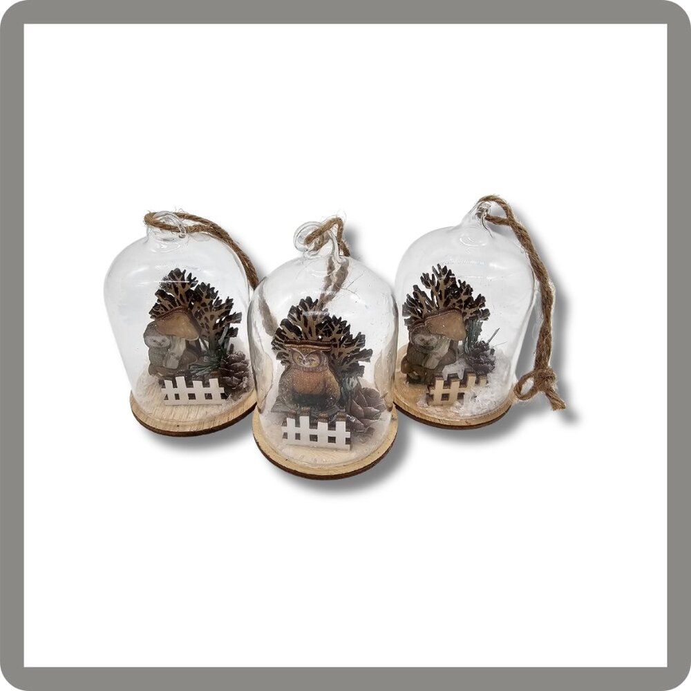 Christmas Tree Ornaments Forest Animal - Terrarium Style
